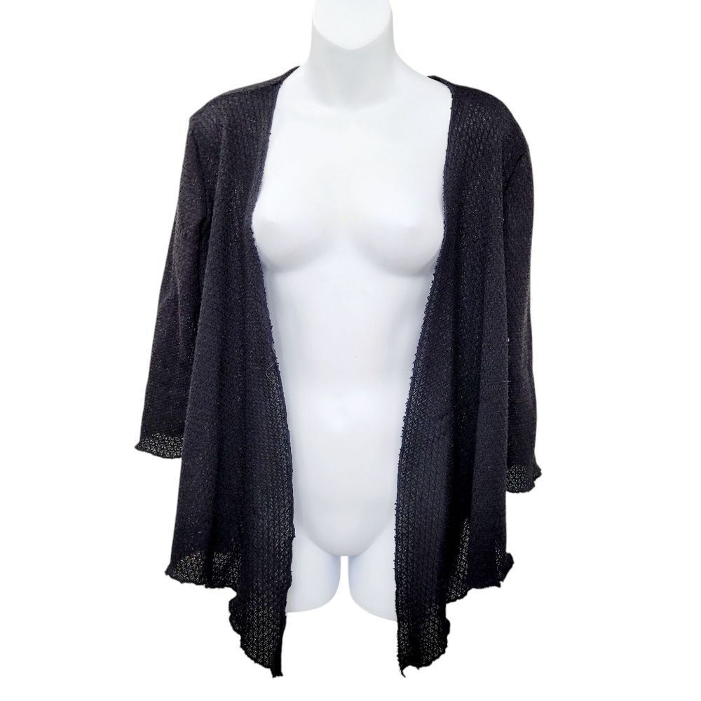 2/$20 Julia Divina Black Top Cardigan Made in Canada Size: M